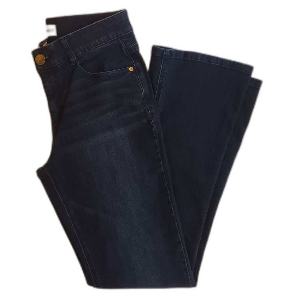 Democracy - "Ab" Technology - Dark Wash Flare Jeans - Black - Women Size 8 - Picture 3 of 8